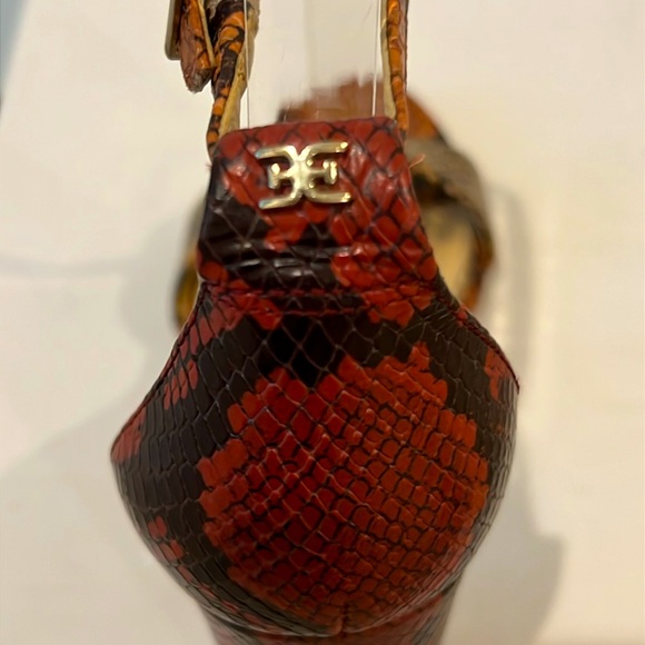 Sam Edelman Yaro Ankle Strap Multicolor Snake Print Heels - Picture 7 of 13